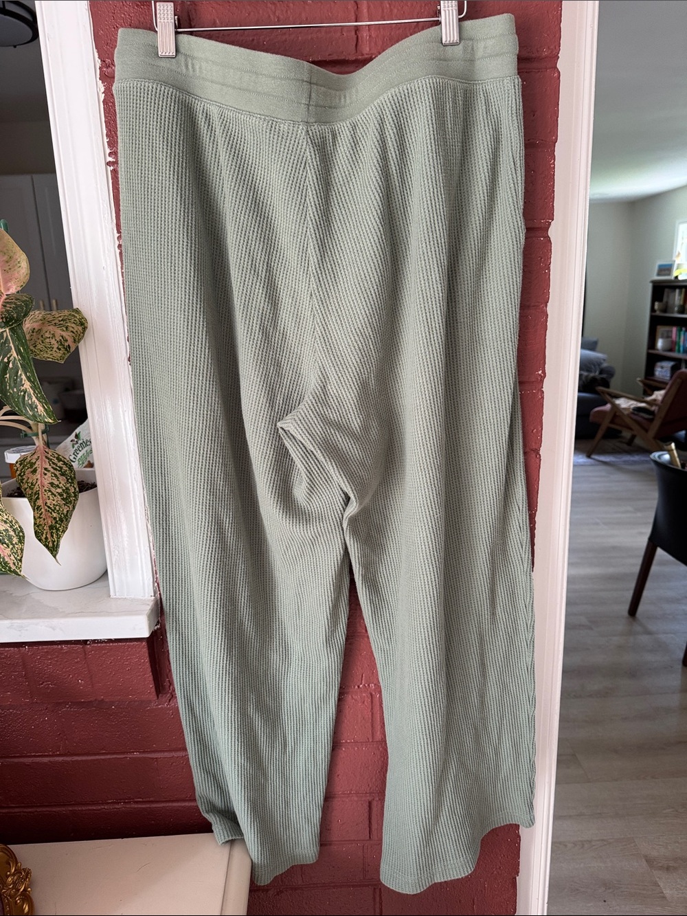 L.L.Bean Sage Green Waffle Knit Long Sleeve Loungewear Set Large - Picture 12 of 12
